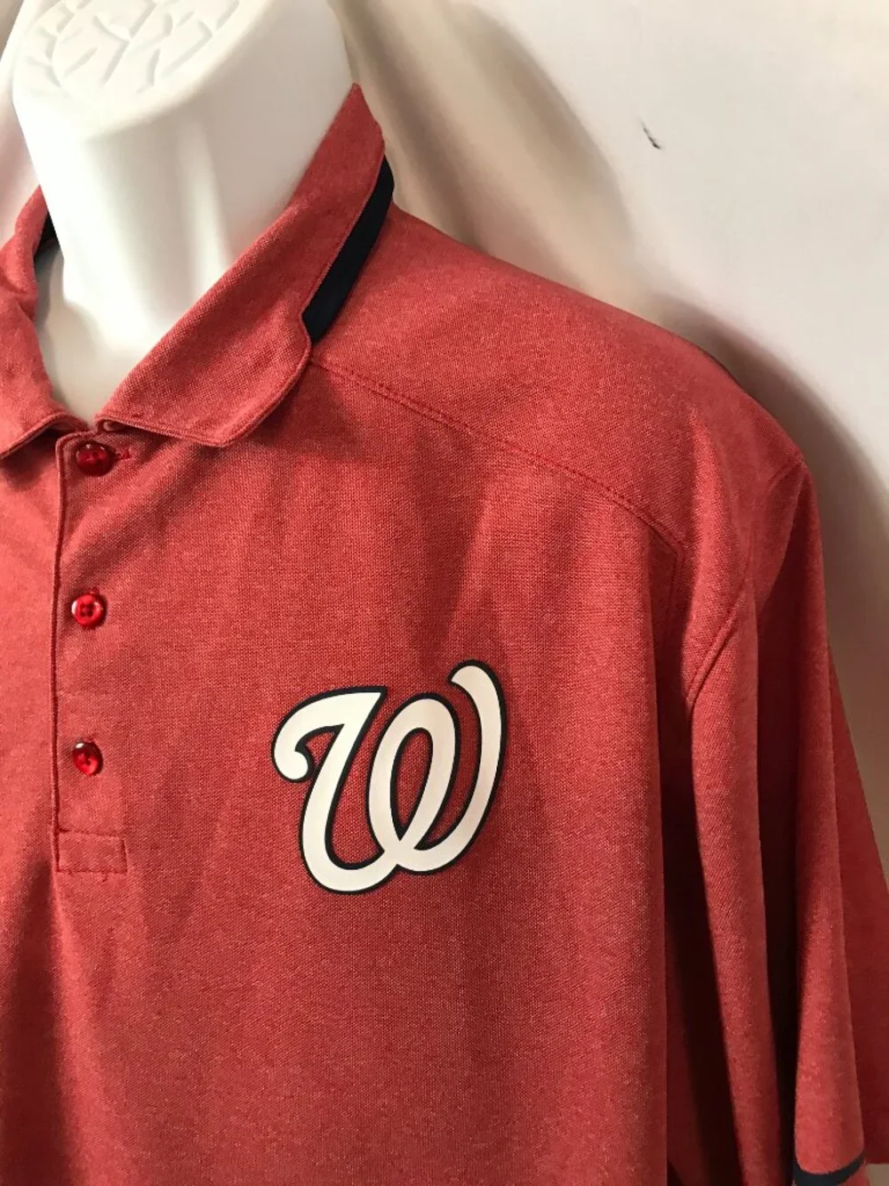 Nike Washington Nationals Activewear Athletic Sport Cut Polo Shirt